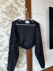 Fluffy Black Bolero Shrug