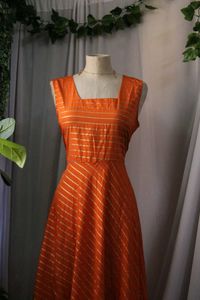 Orange Striped Maxi Dress