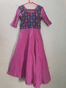 Pink Embroidered Dress