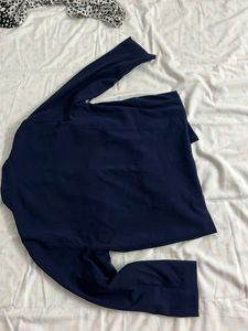 Blue Waterfall Jacket And White Top Combo