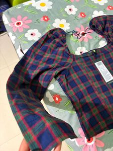 New Tokyo Talkies Navy Checked Top