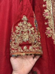 Red Embroidered Kurta Set