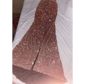 Women&#39;s Ruched Sequin Gowns Sexy Spaghetti Straps