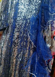 💙🤍Fish Cut Heavy Sequence Work Gown