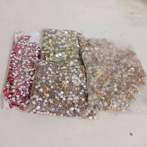 Stones Beads Art Craft Material 150 gm Combo