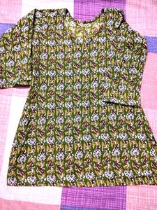 Green Floral Print Kurti