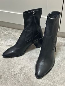 Zara Leather Ankle Heeled Boots