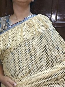 Cream Colour Sareee Net