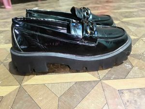 Black Chain Detail Loafers