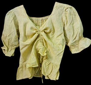 Yellow Two In One Crop Top With Self Detailing