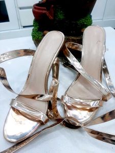 Indo Western Golden Colour Steppy Heels