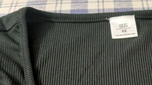 Square Neck Bell Sleeve Sinched Waist Black top