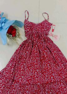 Red Floral Maxi Dress