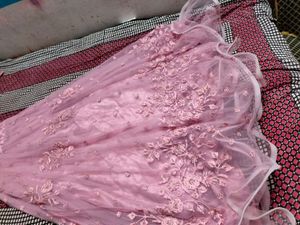 Elegant Pink Embroidered Gown