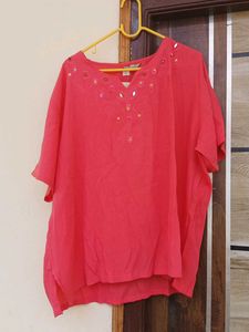 Coral Embellished Top