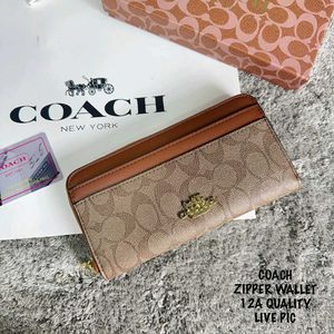 COACH ZIPPER WALLET 12a QUALITY WD BOX N CARD