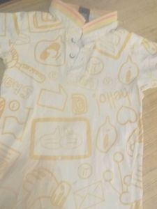 Gold Colour Unisex T-shirt withMustard Color desig