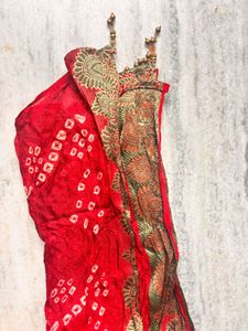 Red Bandhani Dupatta