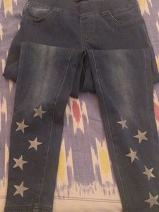 Star Print Denim Jeggings