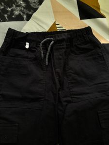 Black Straight Fit Cotton Pant For Women!!