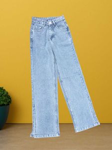 🤑M@07 Size-26 Light Wash Wide Leg Jeans