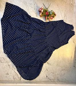Navy Polka Dot Dress. Alterable Till Bust 38
