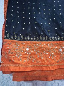 black n orange Saree and blouse