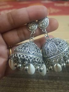 Silver Jhumka Earrings
