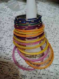 Multi Coloured Glass Bangles