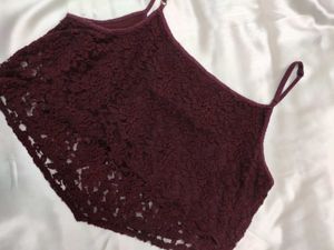 Burgundy Lace Cami Top