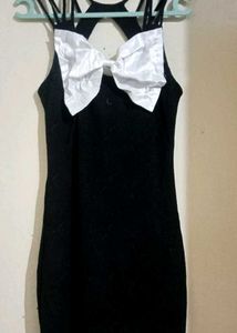 Black Bodycon Dress With A Bow