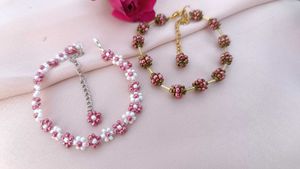 Handmade Beaded Flower Bracelets