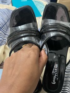 Black Clear  Heels - Size 6
