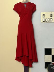 Pintrest Designer party wear Red one piece
