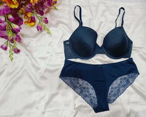 🇭🇲💫💗 Navy Blue Bra &amp; Panty Set
