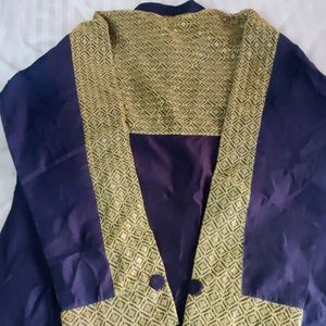 Navy &amp; Gold Embroidered Dress