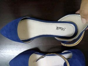 Blue Velvet Flats