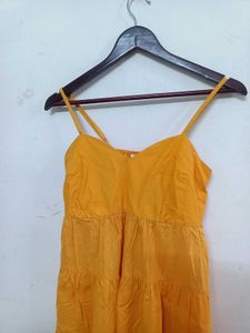 Yellow Tiered Mini Dress