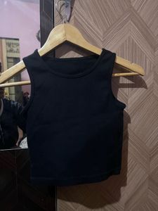 Black Crop Tank Top