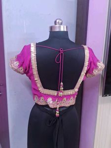 Pink Embroidered Saree  Blouse