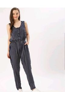 Blue Striped Sleeveless Jumpsuit✨