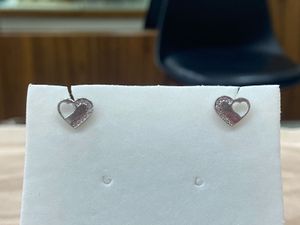 925 Italian silver earrings with heart shape
