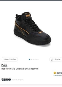 Puma Black Sneakers Just Used Once