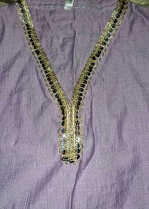 Lavender Embellished Short Kurti