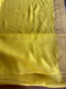 Raw mango Yellow Chanderi Saree