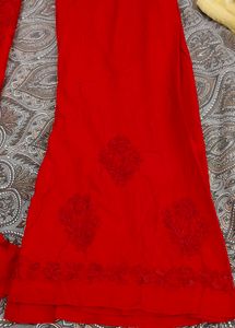 Red ♥️ Lucknowi Plazopair