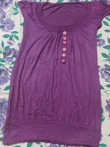 Purple Tunic Top with Buttons