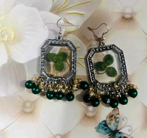 Clover Resin Drop Earrings 2 Pair Combo