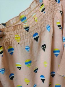 Peach Printed Top