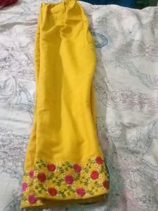Yellow Embroidered Palazzos